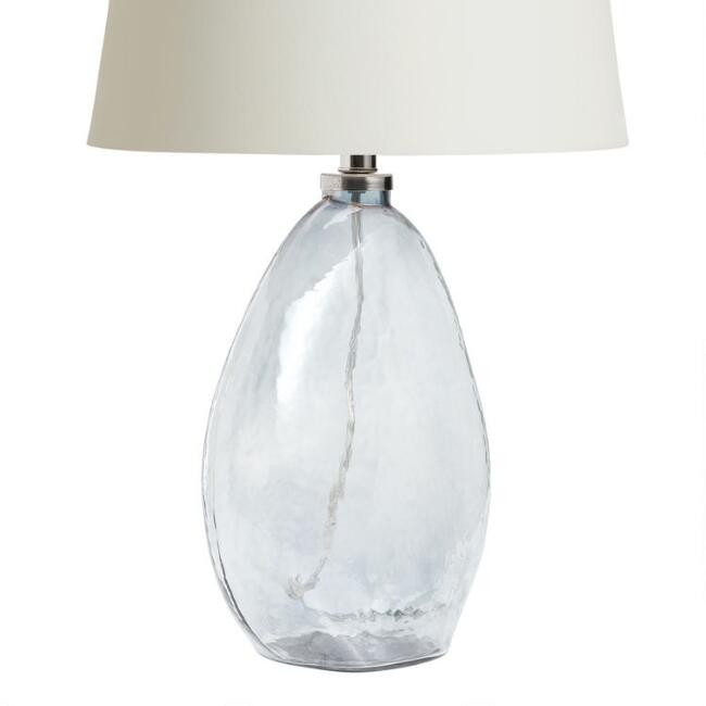 Gray Luster Blown Glass Chloe Table Lamp Base | World Market
