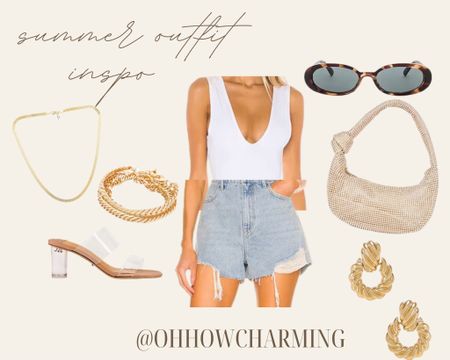 Summer outfit inspo! Can’t go wrong with neutrals, I love this look for summer! Perfect for a causal date night or brunch with the girls! 

Denim shorts, free people, sunglasses, summer sandals, gold jewelry, date night outfit, brunch outfit, summer outfit, mom style, trendy outfits, revolve , clear sandals, trendy sunglasses, trendy purses 

#LTKFind #LTKSeasonal #LTKstyletip