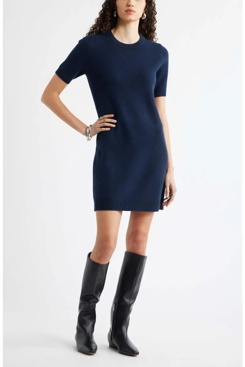 Short Sleeve Wool & Cashmere Sweater Dress (Women) | Nordstrom | Nordstrom