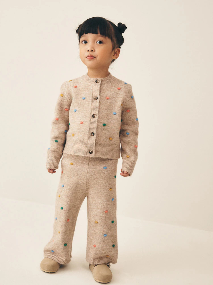 Oatmeal Rainbow Spot Cardigan and Trousers Set (3mths-7yrs) | Next US