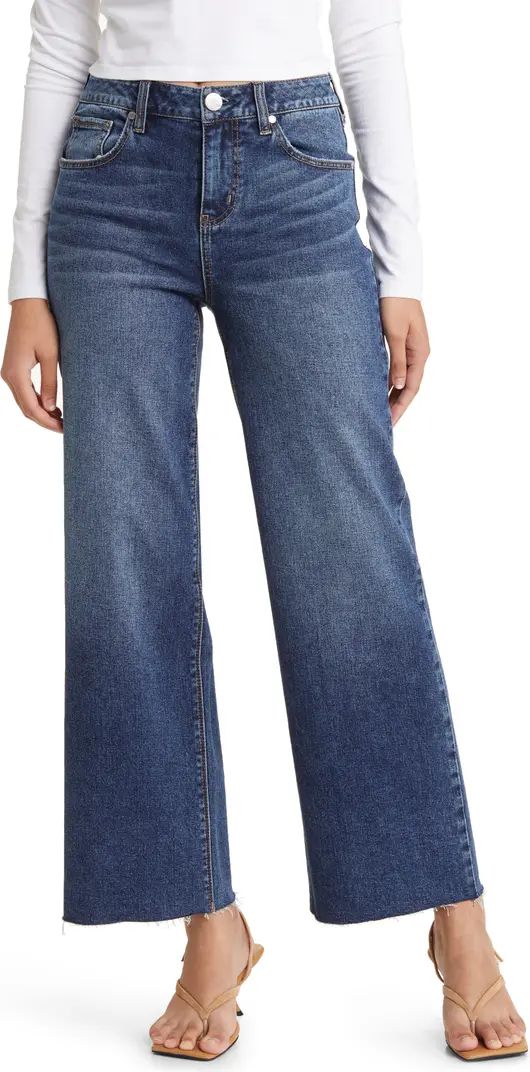 High Waist Raw Hem Wide Leg Jeans | Nordstrom
