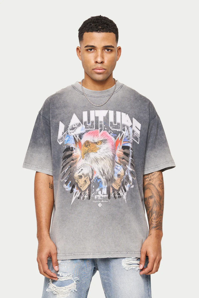 EAGLE ANNIVERSARY T SHIRT - ACID WASH | The Couture Club