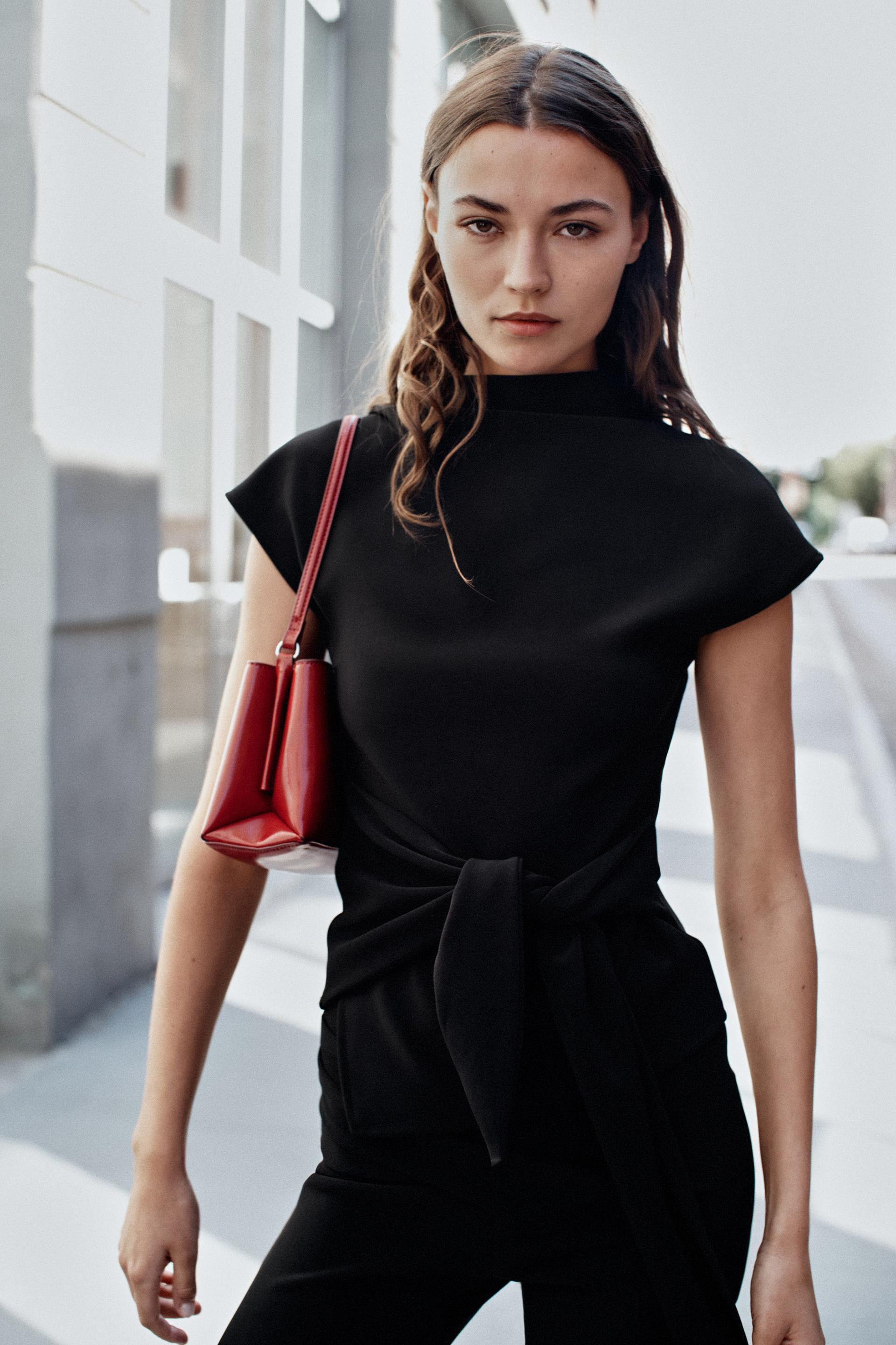 DRAPED TOP WITH SASH | Zara US