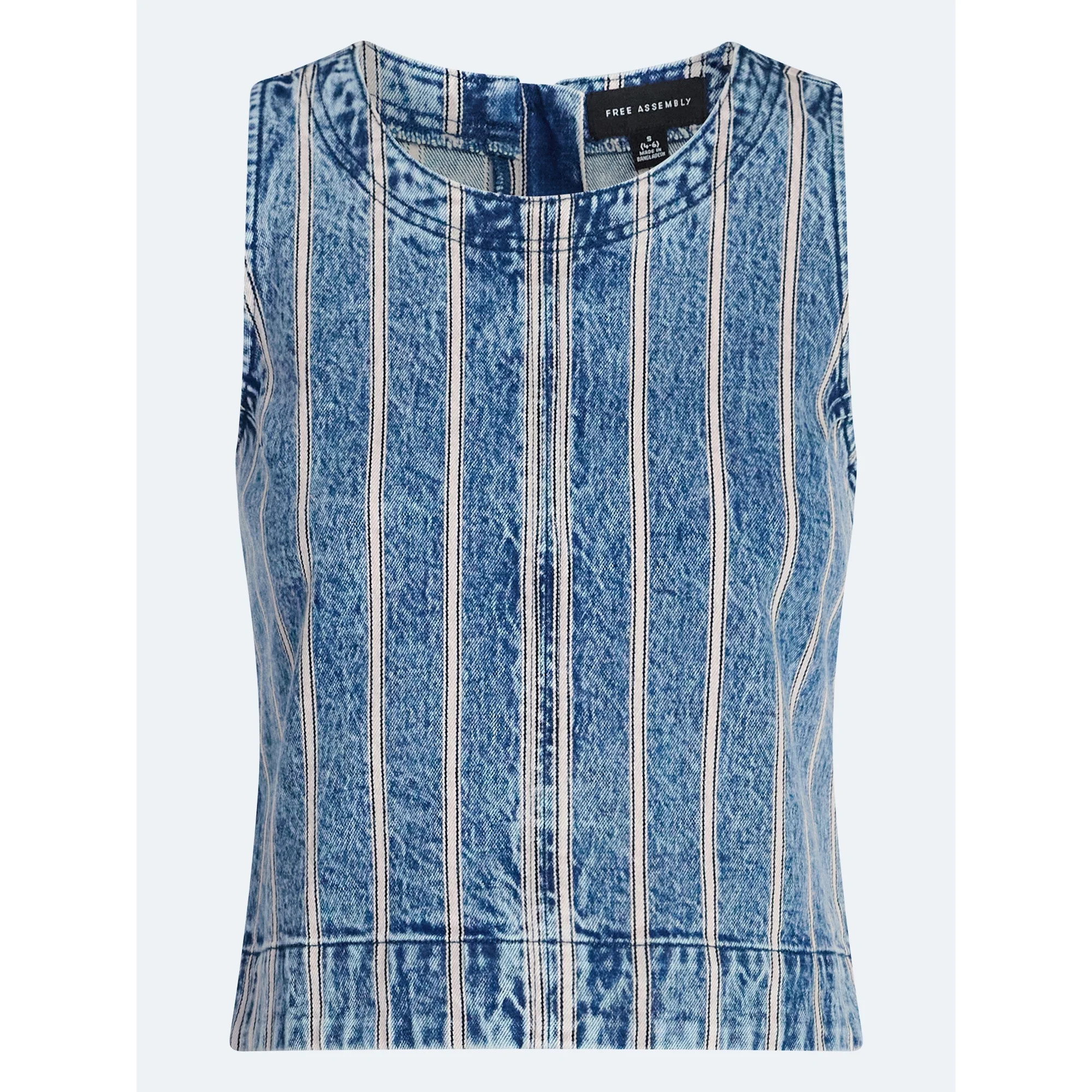 Free Assembly Women's Cropped Sleeveless Denim Top, Sizes XS-XXL | Walmart (US)