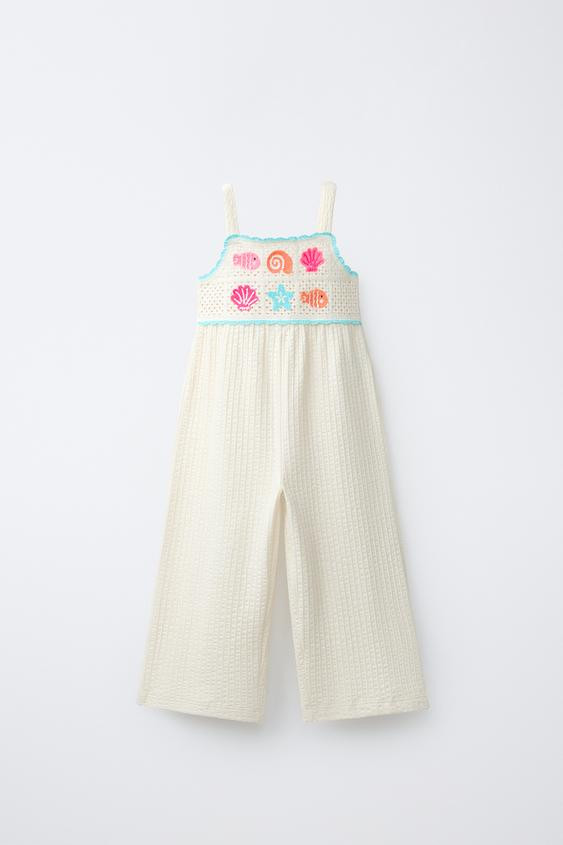 EMBROIDERED LONG JUMPSUIT | Zara US