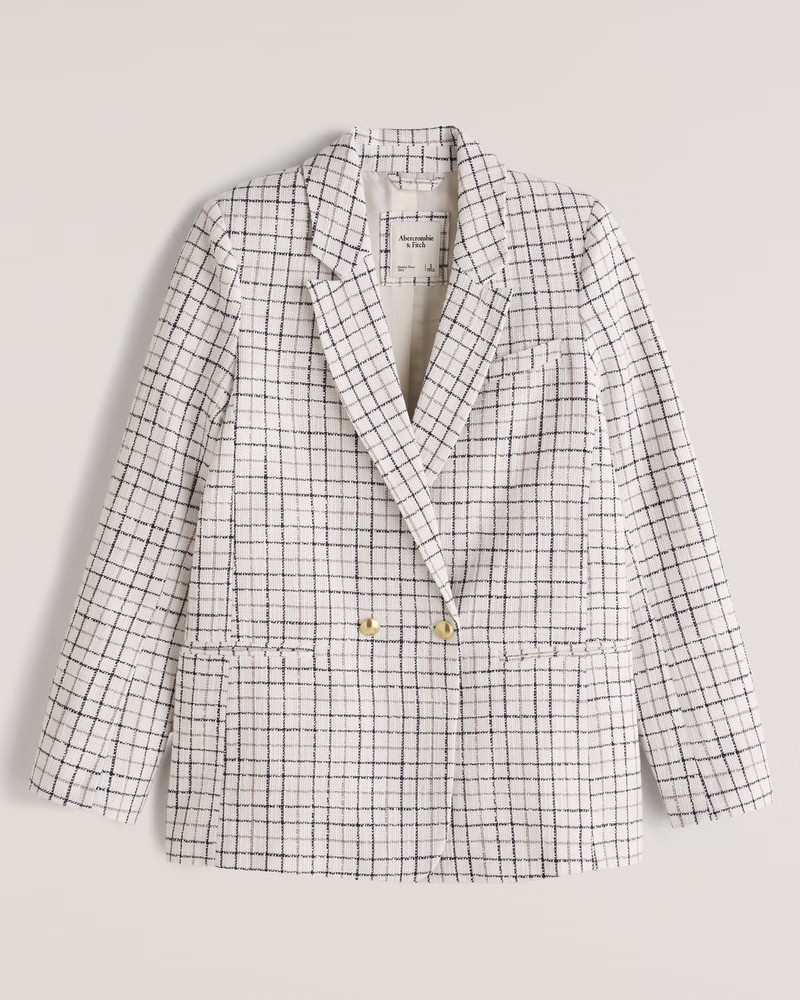 Tweed Double-Breasted Blazer | Abercrombie & Fitch (US)