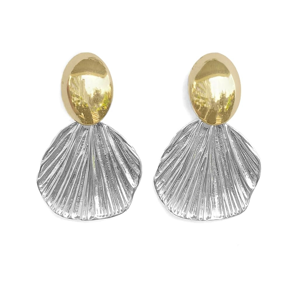 Black White Earrings for Women Teen Gifts Gold Plated Dangle Drop Fashion Geometric Statement Jew... | Amazon (US)