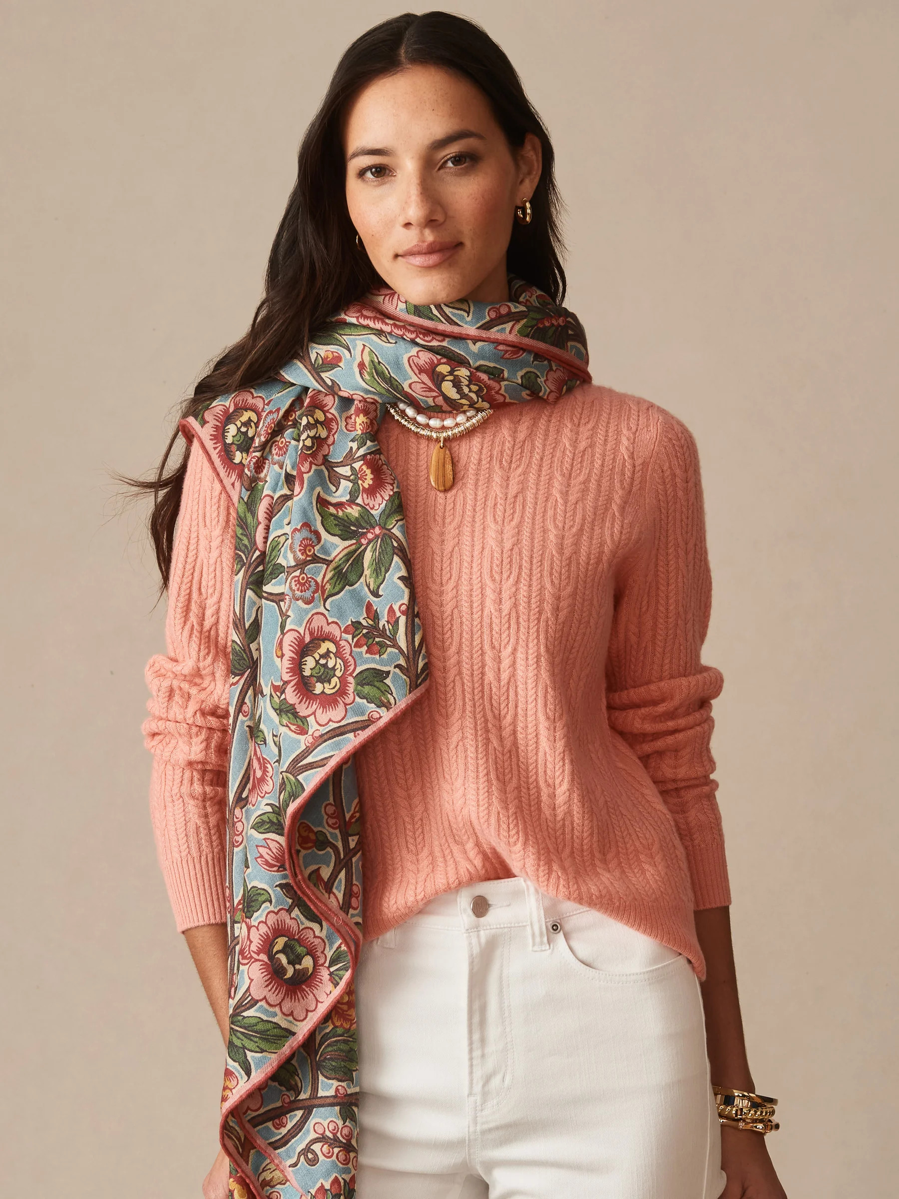 Soft_Coral Solid Ashby Cashmere Sweater | Women's Sweaters | J.McLaughlin | J.McLaughlin