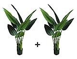 AMERIQUE Pair 4’ Bird of Paradise Artificial Tree Silk Plant with Giant Leaves, UV Protection, with  | Amazon (US)