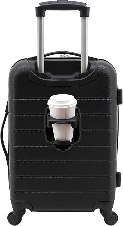Wrangler Smart Luggage Set with Cup Holder and USB Port, Black, 20-Inch Carry-On | Amazon (US)