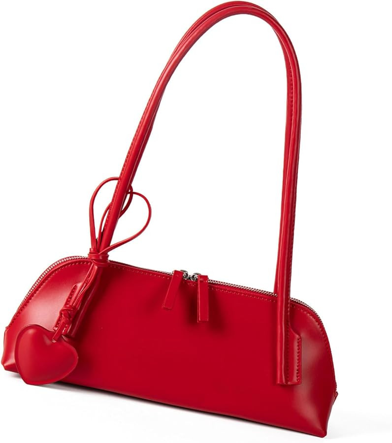 Damen Umhängetasche mit abnehmbarem Herzanhänger, ergonomische Handtasche aus PU Leder, lässig... | Amazon (DE)
