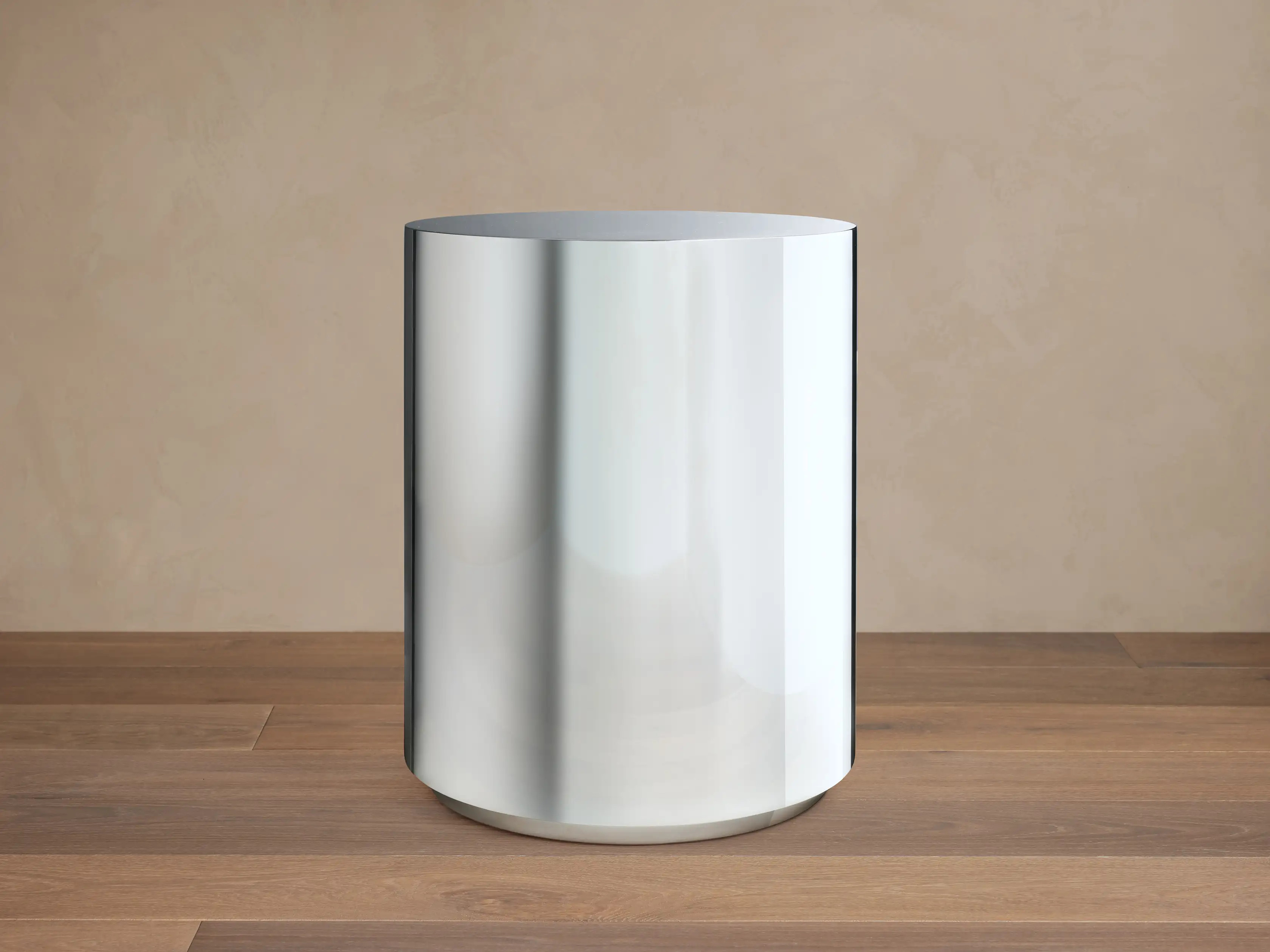 Cinzia Chrome Round End Table | Arhaus