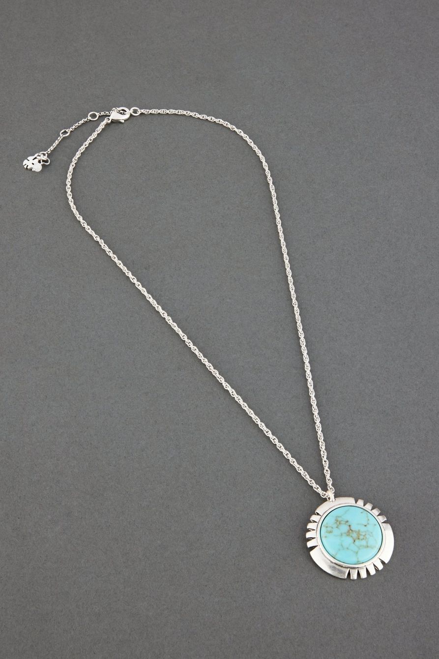 TURQUOISE COIN PENDANT NECKLACE | Lucky Brand