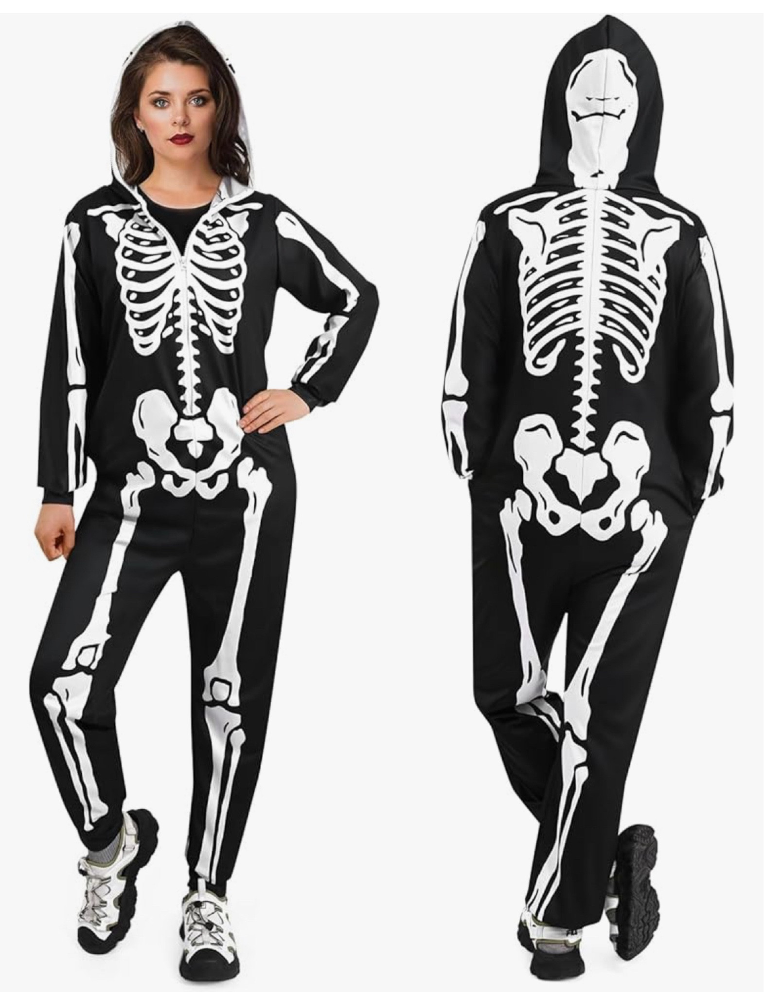 Easy adult Halloween costume. Skeleton hoodie jumpsuit. Under $50.

#LTKFindsUnder50 #LTKHalloween #LTKParties