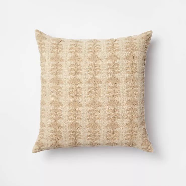 Woven Block Print Square Throw Pillow Camel - Threshold™ designed with Studio McGee | Target