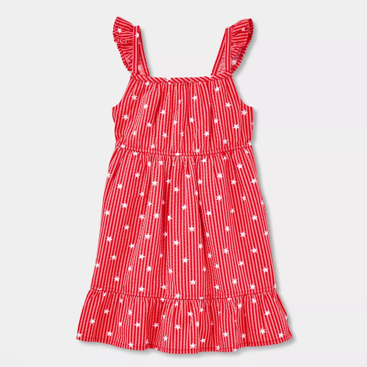 Toddler Girls' Adaptive Sleeveless 4th of July 'Star' Dress - Cat & Jack™ Red | Target