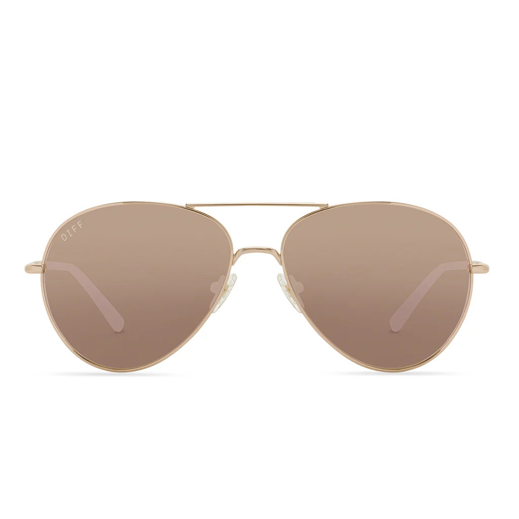 COLOR: rose gold   cherry blossom mirror sunglasses | DIFF Eyewear
