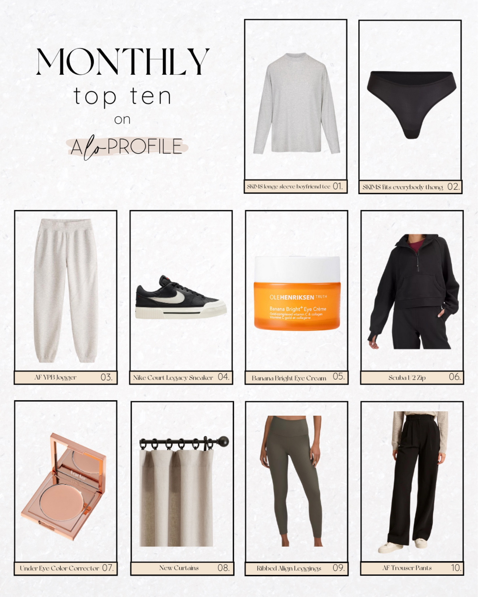 January Best Sellers! The top 10 items you all were loving this month. 

I wear a size S in everything. I bought the sneakers for both Emmett & I. The curtains I have these same ones in my formal living, guest room & cloffice now!