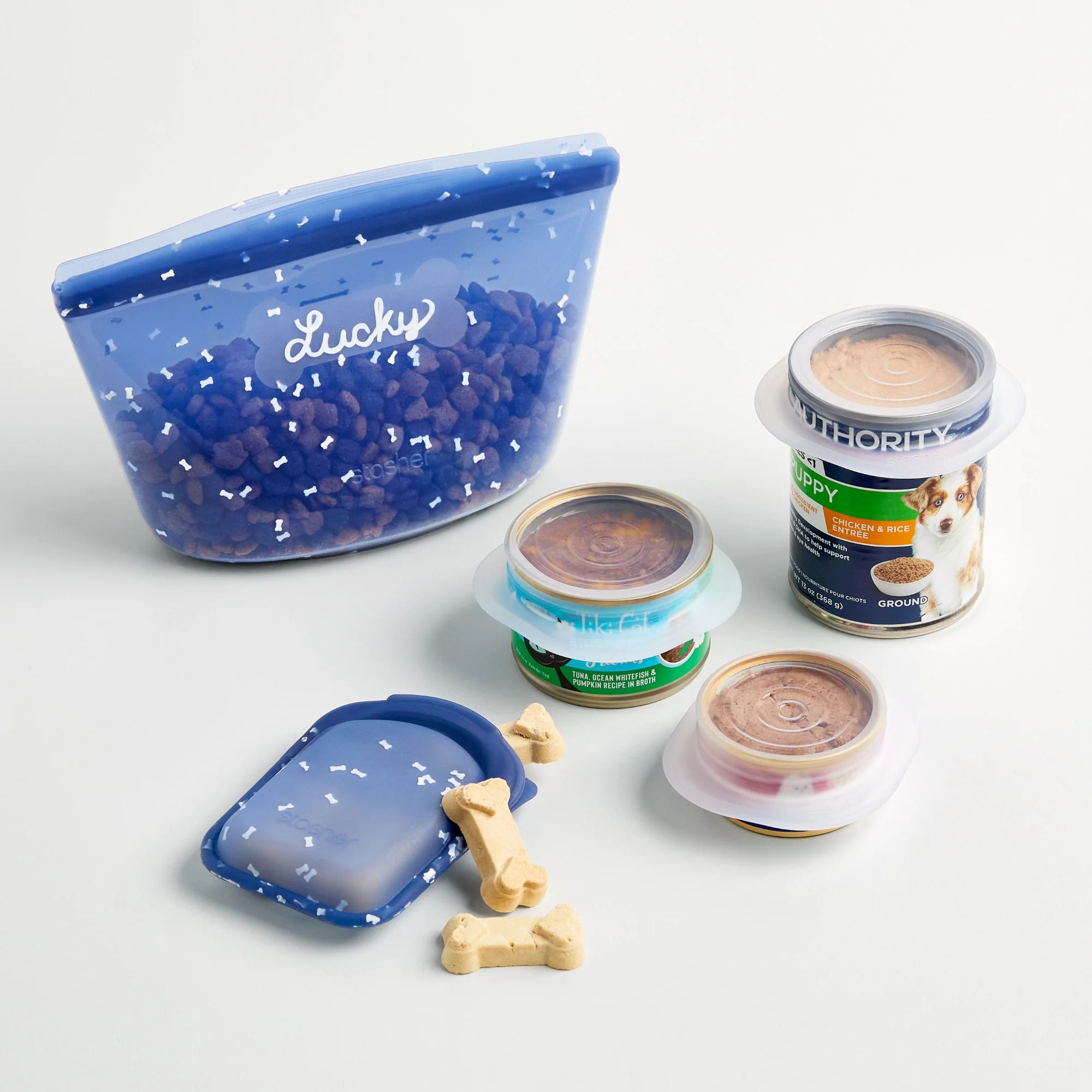 Dog Travel Food Container & Can Cover Set | Stasher Pet Kit | Stasher Bag