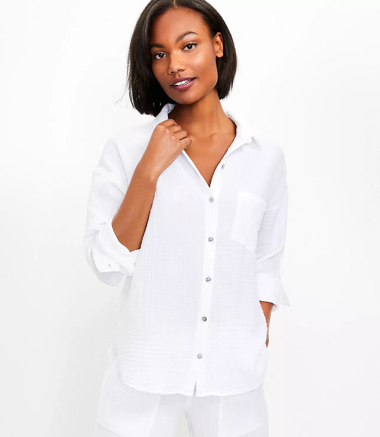 Lou & Grey Triple Cloth Pocket Shirt | LOFT