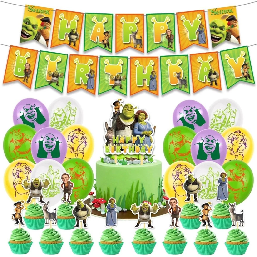 Shrek Birthday Party Supplies Banner Balloons Birthday Party Set Decoration - Etsy | Etsy (US)