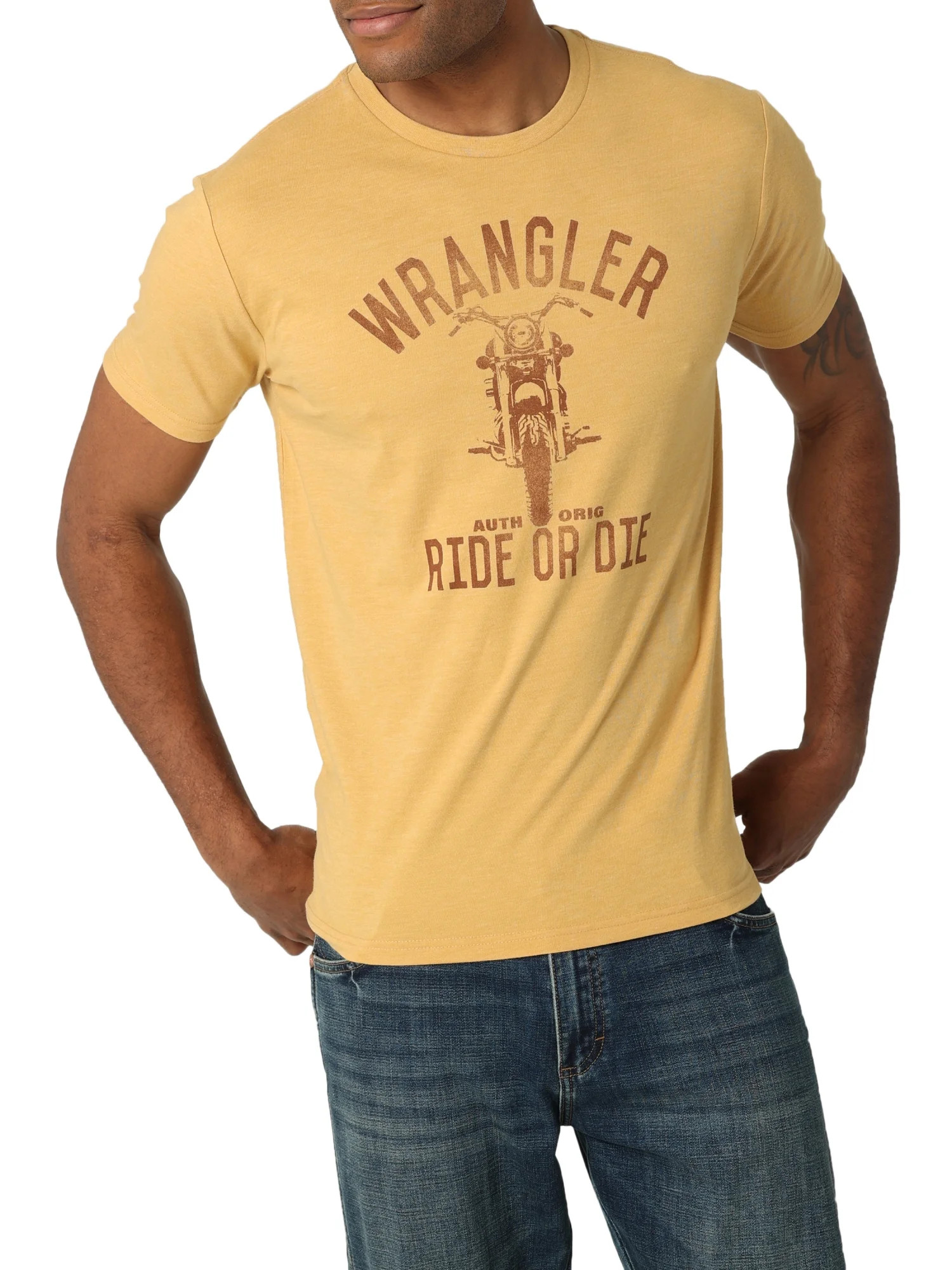 Wrangler Men's Short Sleeve Knit Tee, Sizes S-3XL - Walmart.com | Walmart (US)