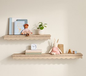 Marlowe Scallop Wood Beaded Shelf (25" - 37") | Pottery Barn Kids