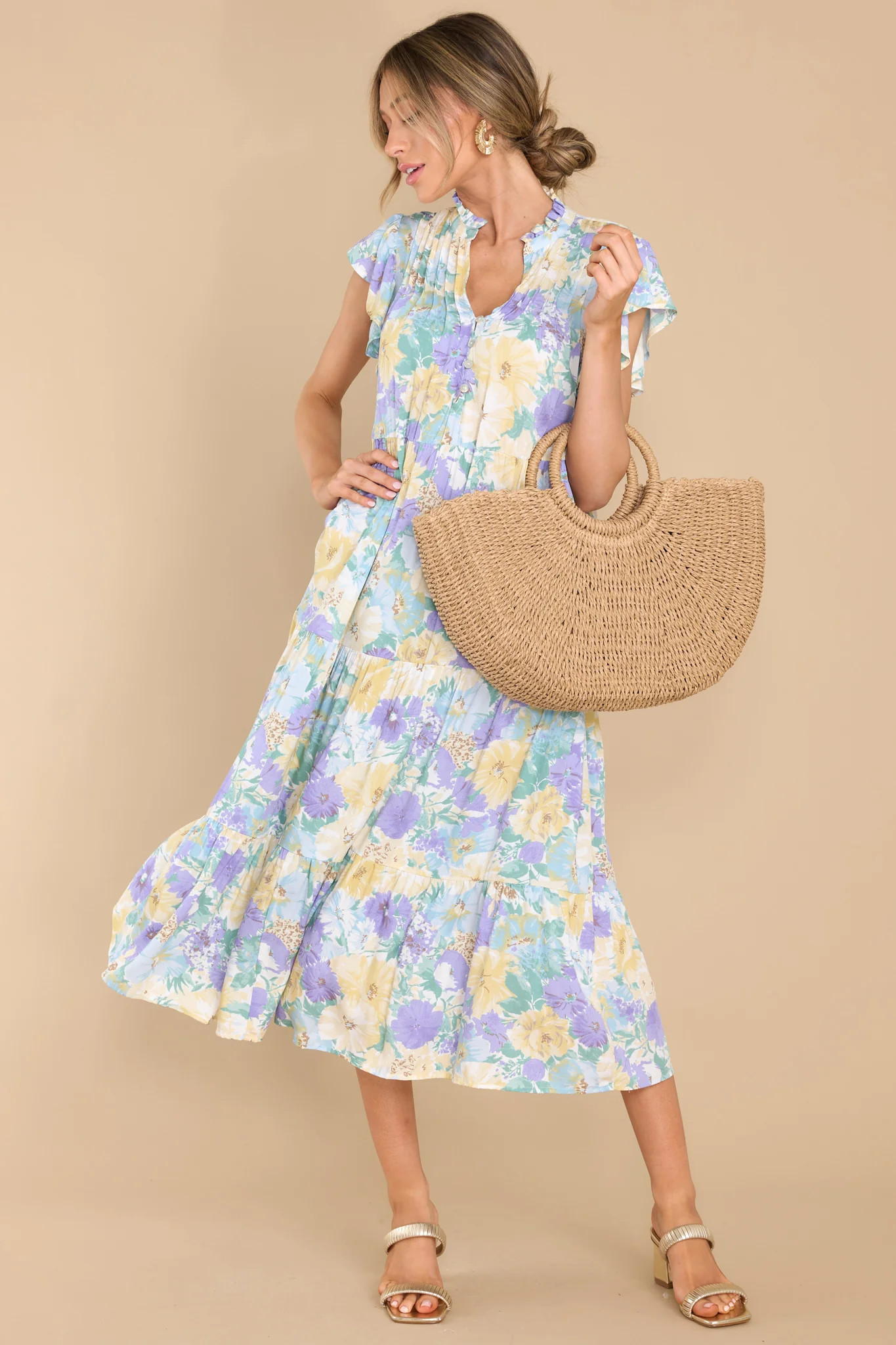 Casually Mine Blue Floral Dress | Red Dress 