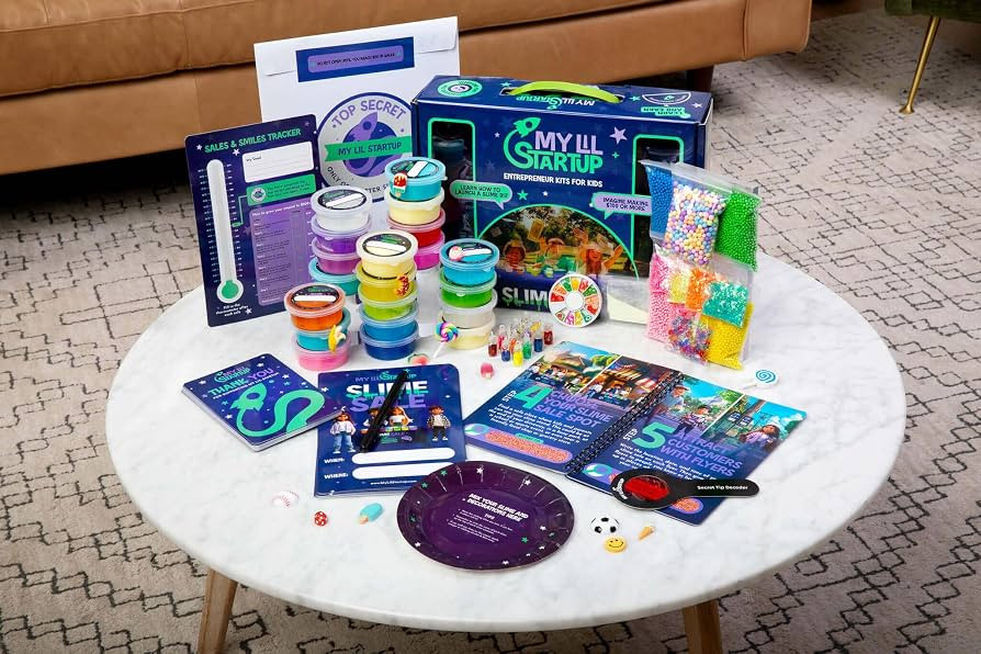 Kids Slime Business Kit, Entrepreneur Starter Set with Instruction Book, Sales Tracker, 20 Slime ... | Amazon (US)
