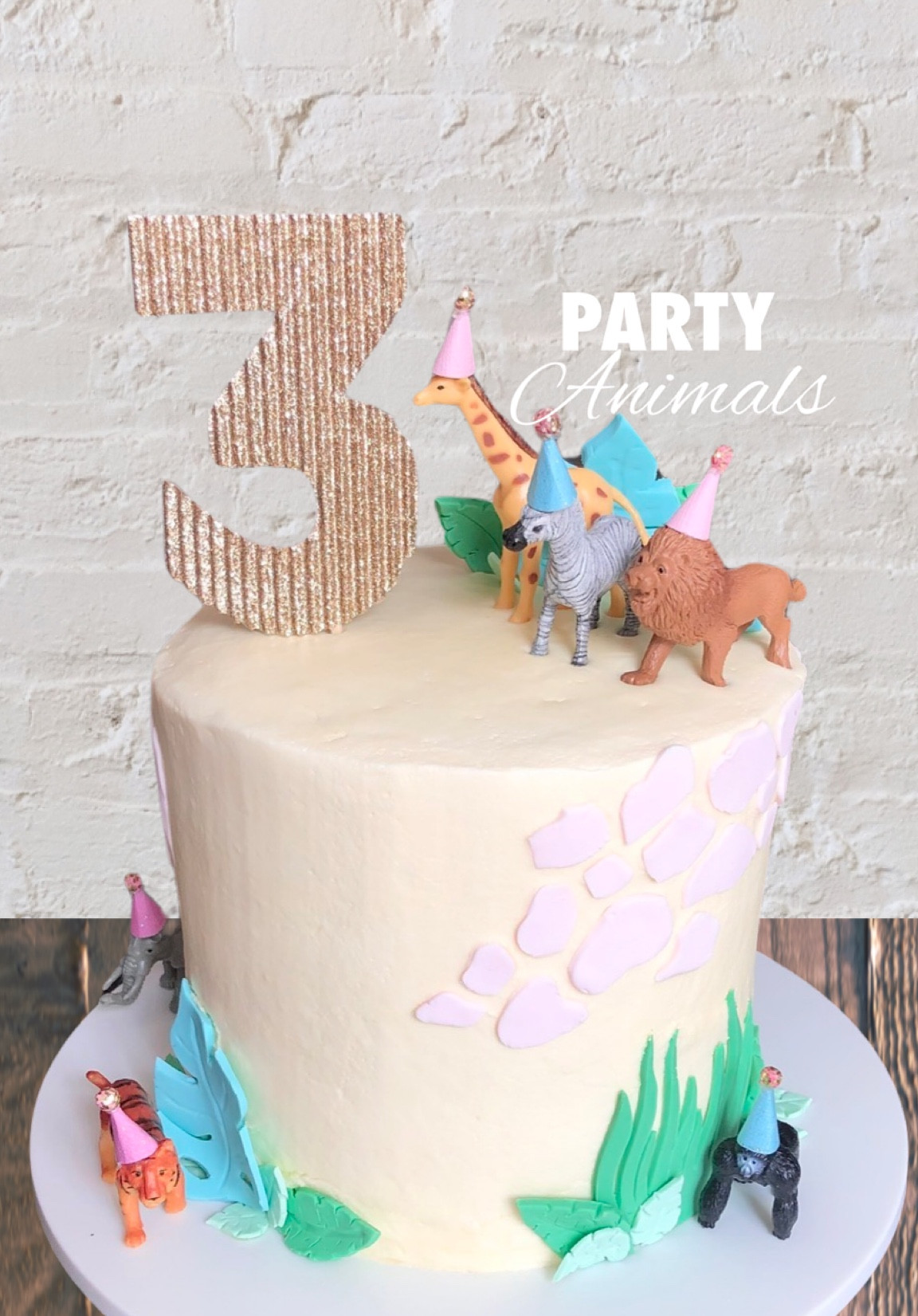 Party animals cake for a Young and Wild and Three birthday! 🐅🐘🦒🌴

#LTKparties