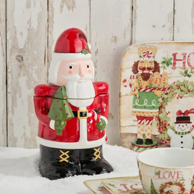 Nutcracker Parade Santa Cookie Jar – Hand-Painted 3D Ceramic Christmas Jar for Cookies, Treats & Holiday Décor – Festive Storage Featuring Santa Claus | Wayfair North America