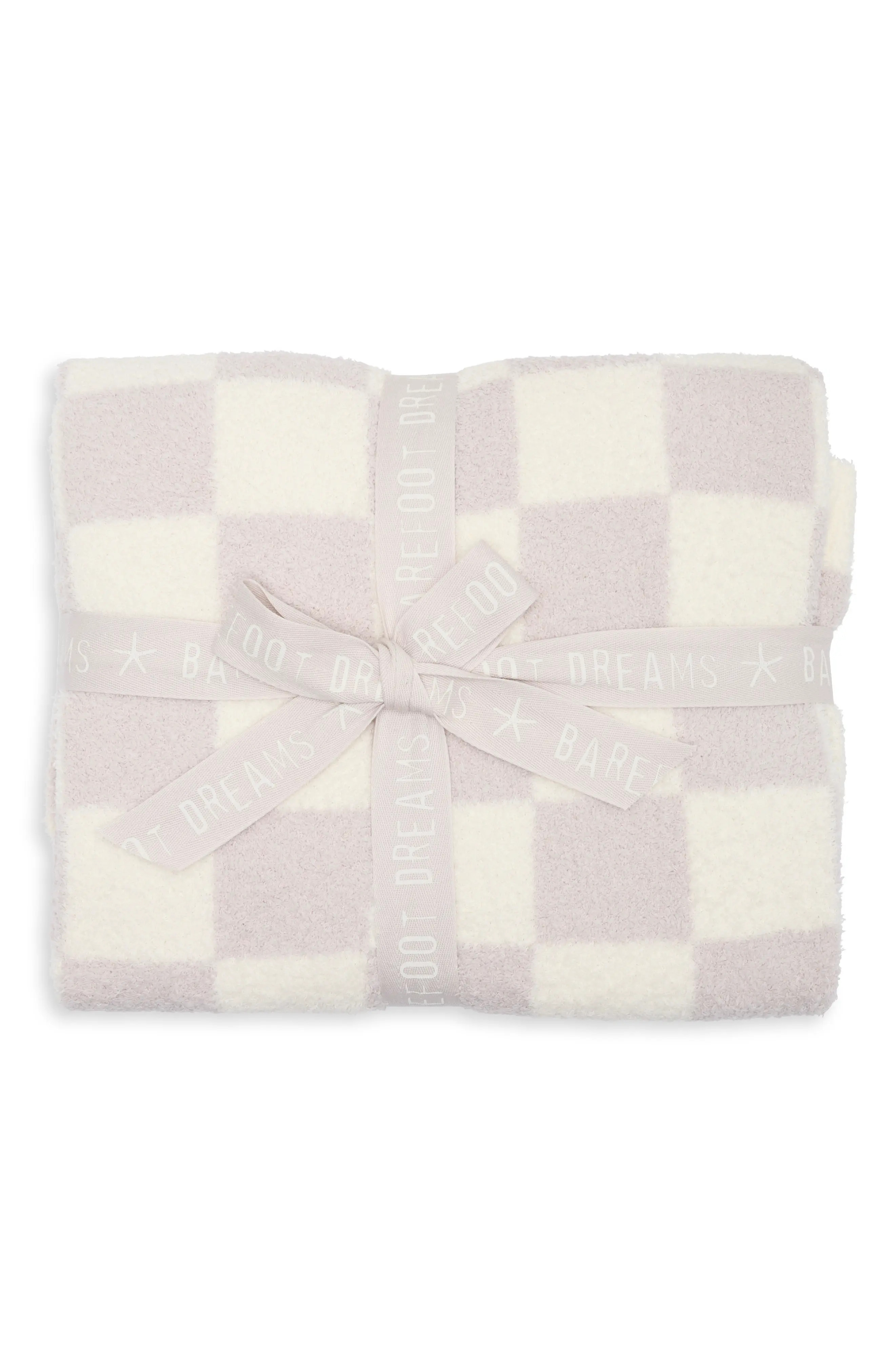 Barefoot Dreams® CozyChic® Checkered Blanket in Cream-Malibu Mist at Nordstrom Rack | Nordstrom Rack