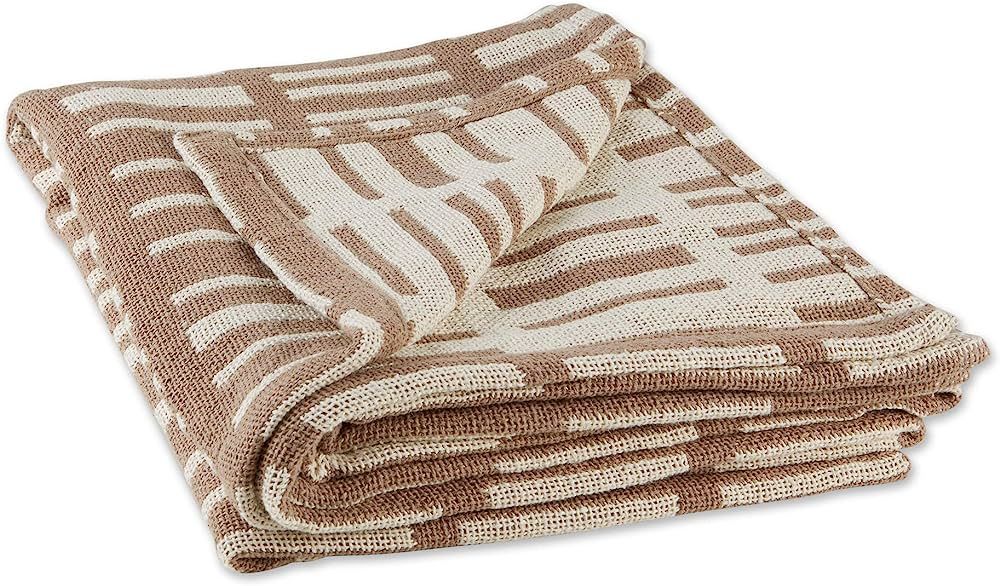 DII Urban Geometric Collection Cotton Throw Blanket, 50x60, Stone | Amazon (US)