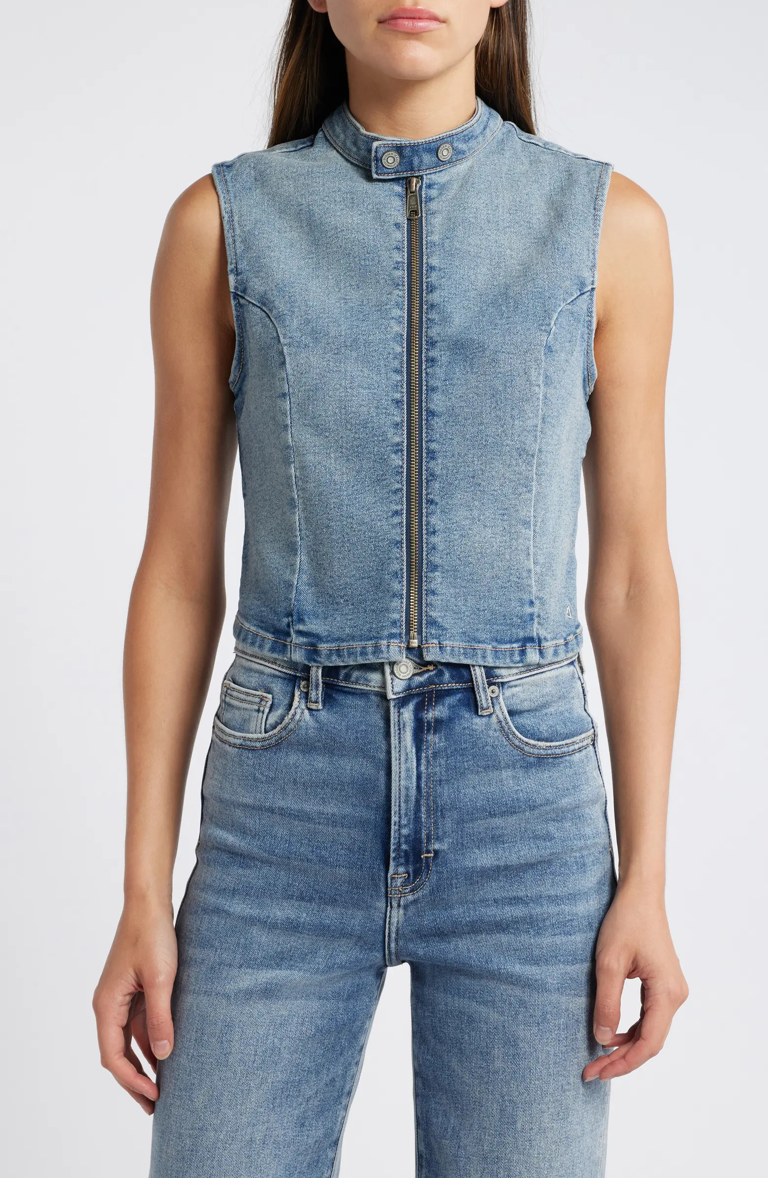 Denim Biker Vest | Nordstrom