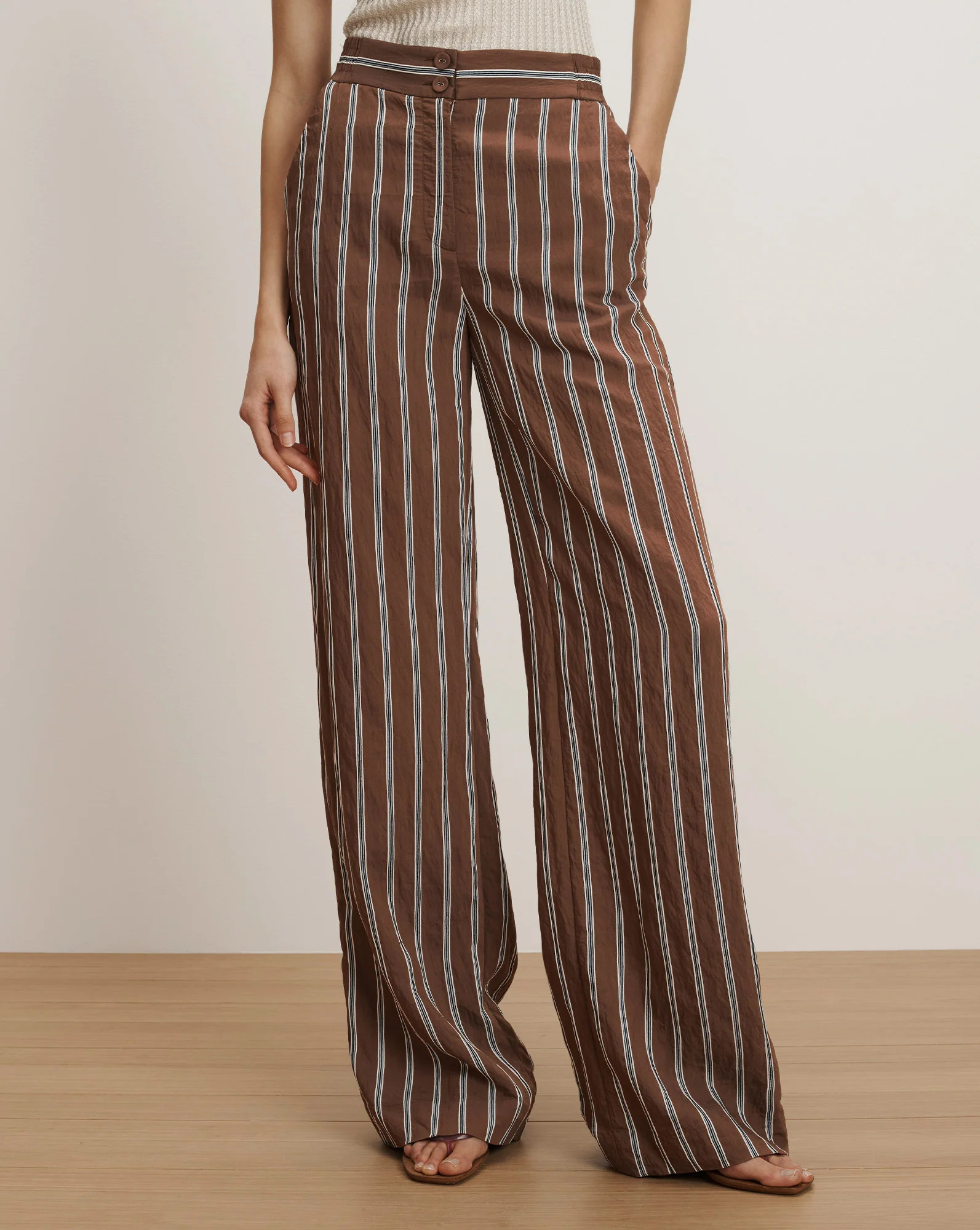 Carraway Wide-Leg Pant in Dark Mocha | Veronica Beard | Veronica Beard