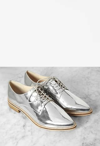 Metallic Faux Leather Oxfords | Forever 21 (US)