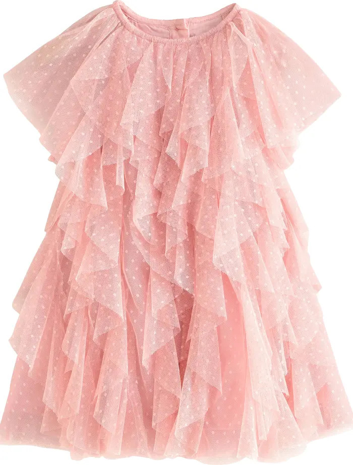 Kids' Ruffle Dot Mesh Party Dress | Nordstrom