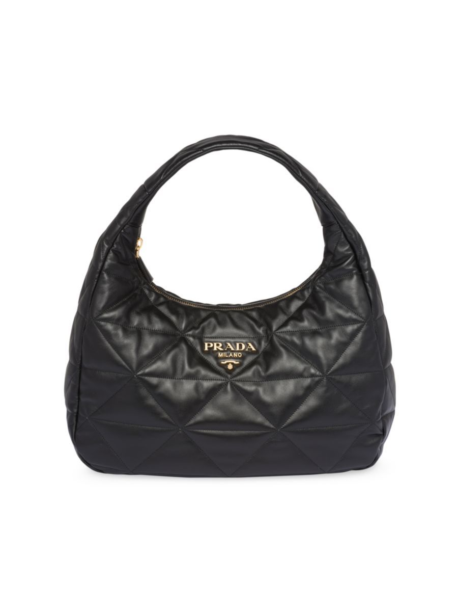 Large Topstitched Nappa Leather Shoulder Bag | Saks Fifth Avenue