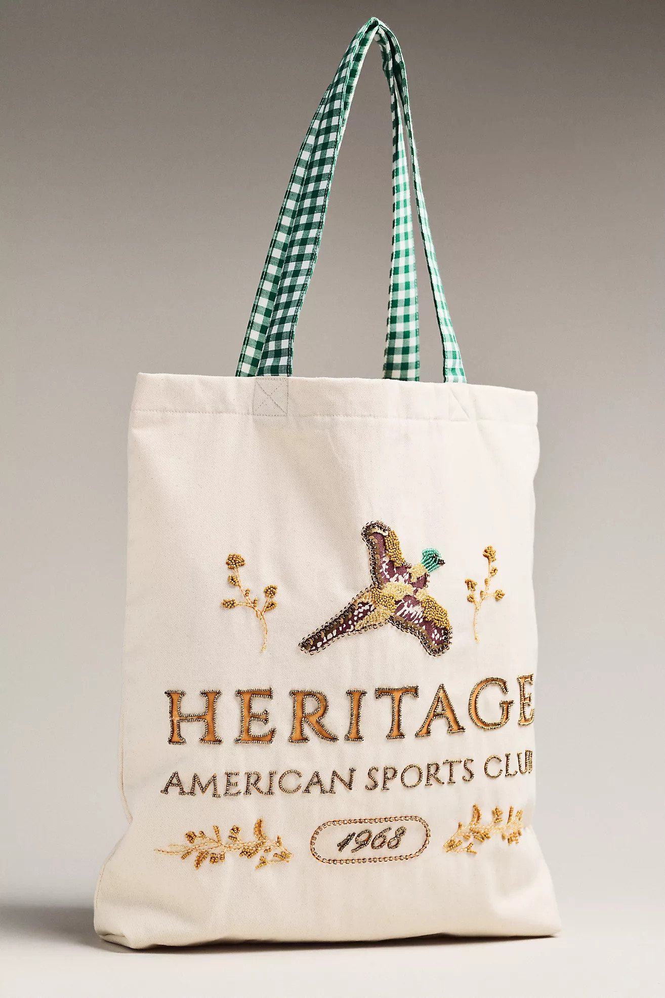Printed Beaded Canvas Tote Bag | Anthropologie (US)