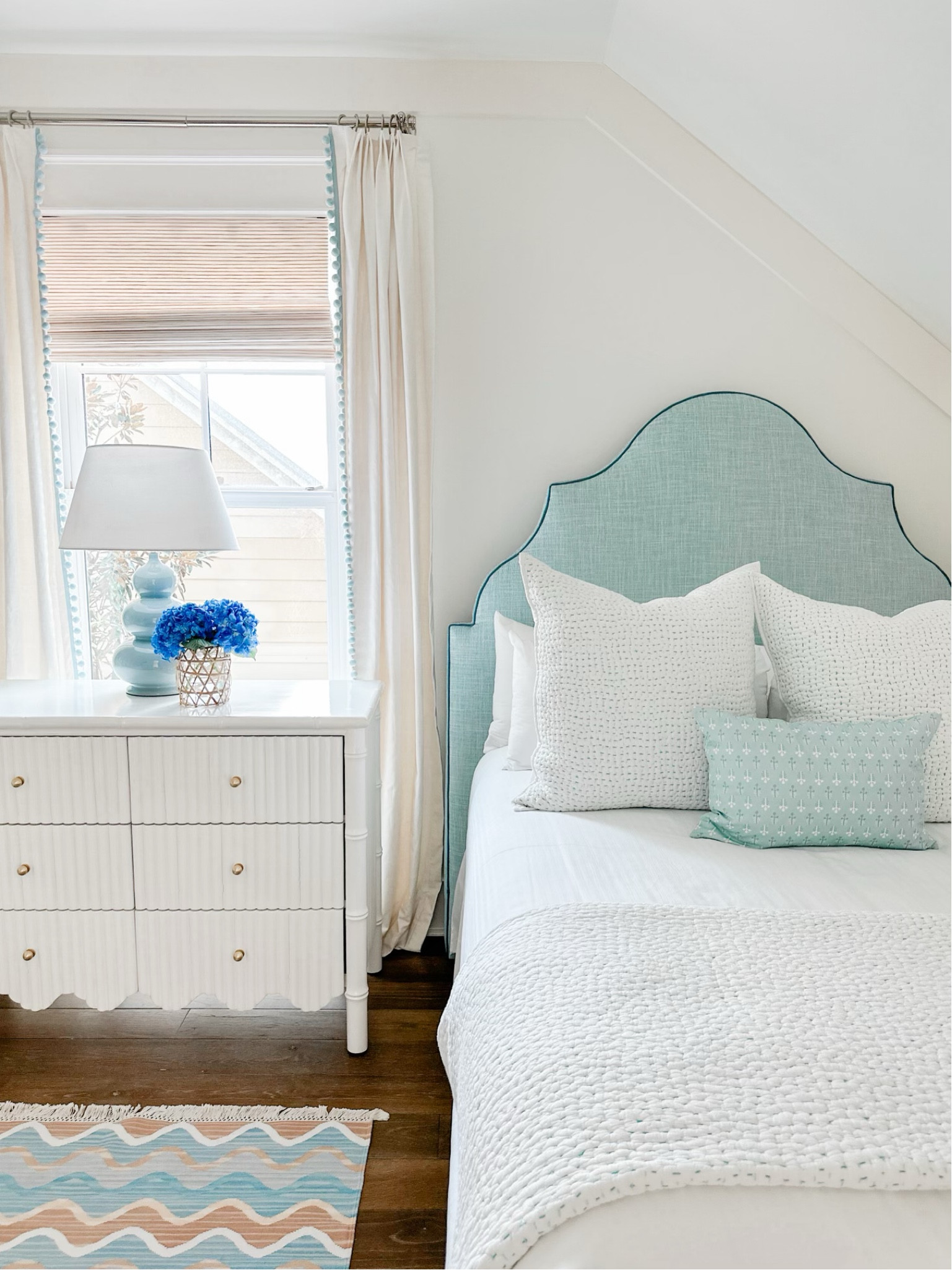 Queen bedroom, custom upholstered headboard, Drew’s dresser, bamboo dresser, white dresser, palm beach style, cove hollow house, society social, preppy interiors, classic interiors, beach house style, beach house bedroom, custom furniture

#LTKhome