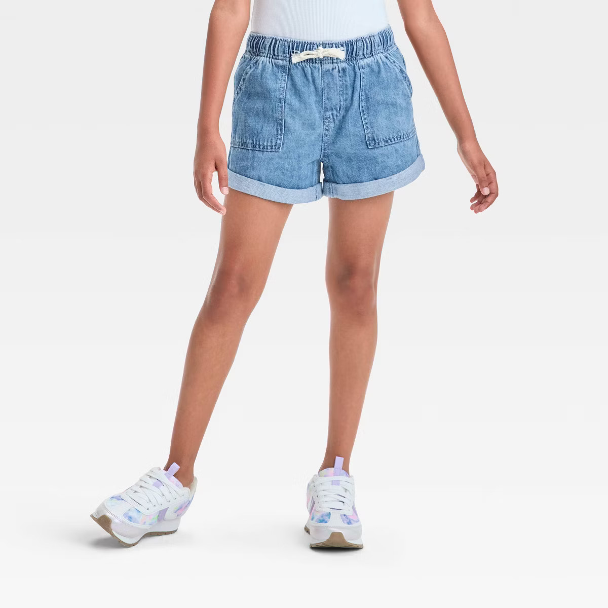 Girls' High-Rise Pull-On Denim Utility Shorts - Cat & Jack™ | Target