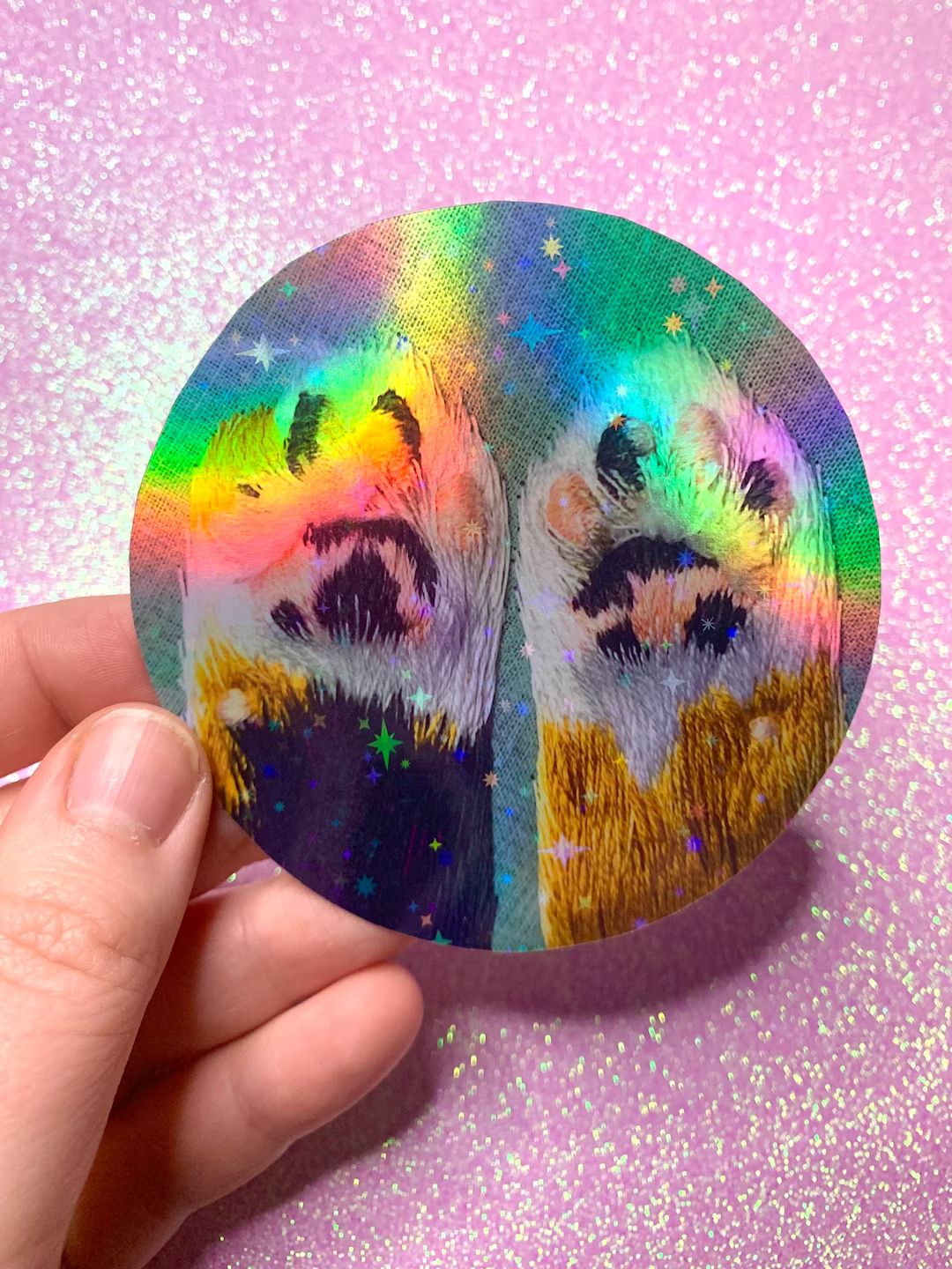 Rainbow Holographic 3.5 Toebean Sticker HANDCUT STICKER - Etsy | Etsy (US)