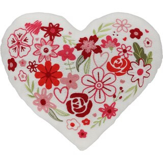 Joyward Embroidered Flowers Heart-Shaped Pillow, 17 x 14 in | CVS Health