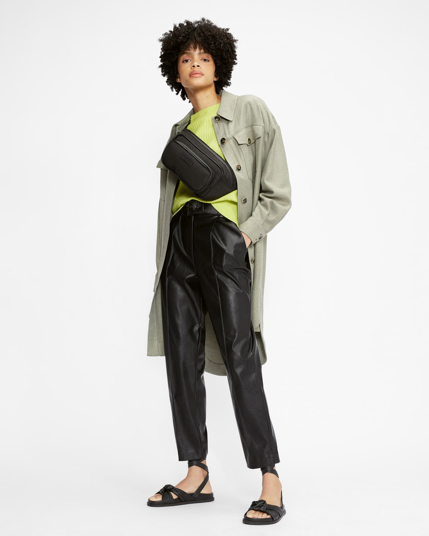 Faux Leather Belted Trousers | Ted Baker (UK)