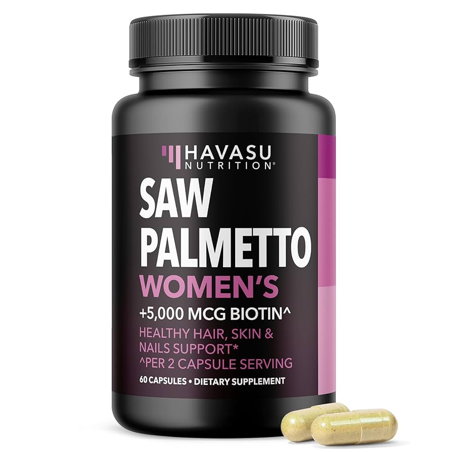 Saw Palmetto for Women with Biotin 5000mcg - Powerful DHT Blocker to Support Hair, Skin, and Nail... | Amazon (US)