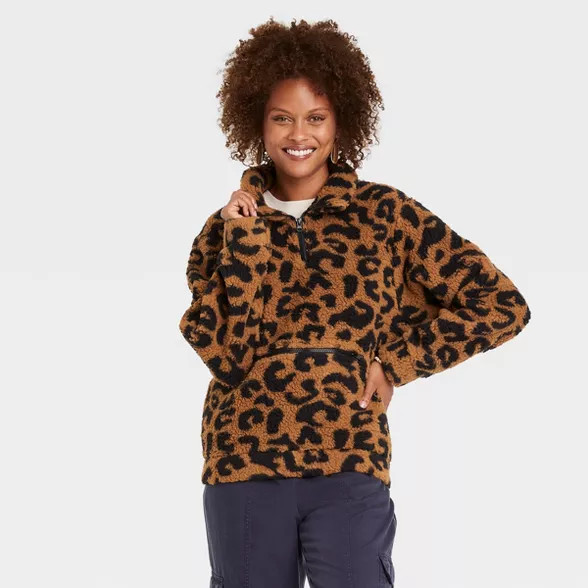 Women's Sherpa Quarter Zip Jacket - Knox Rose™ | Target