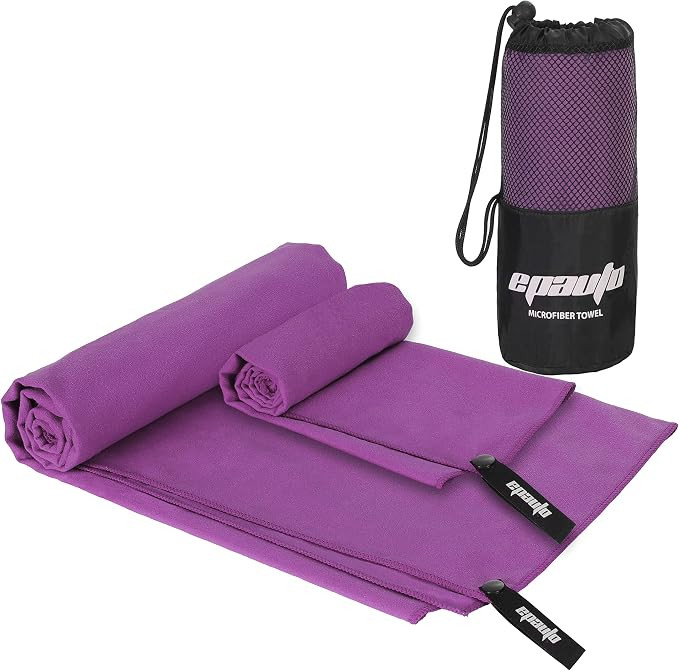 EPAuto Microfiber Fast Drying Towel for Travel Camping and Yoga, 2 Pack, Purple | Amazon (CA)