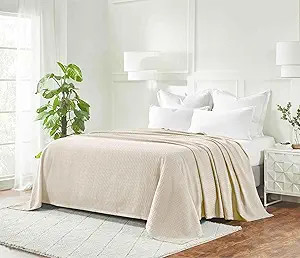 Superior 100% Cotton Diamond Weave Blanket, Perfect for Bedroom, Living Room, Couch, Picnics, Tra... | Amazon (US)