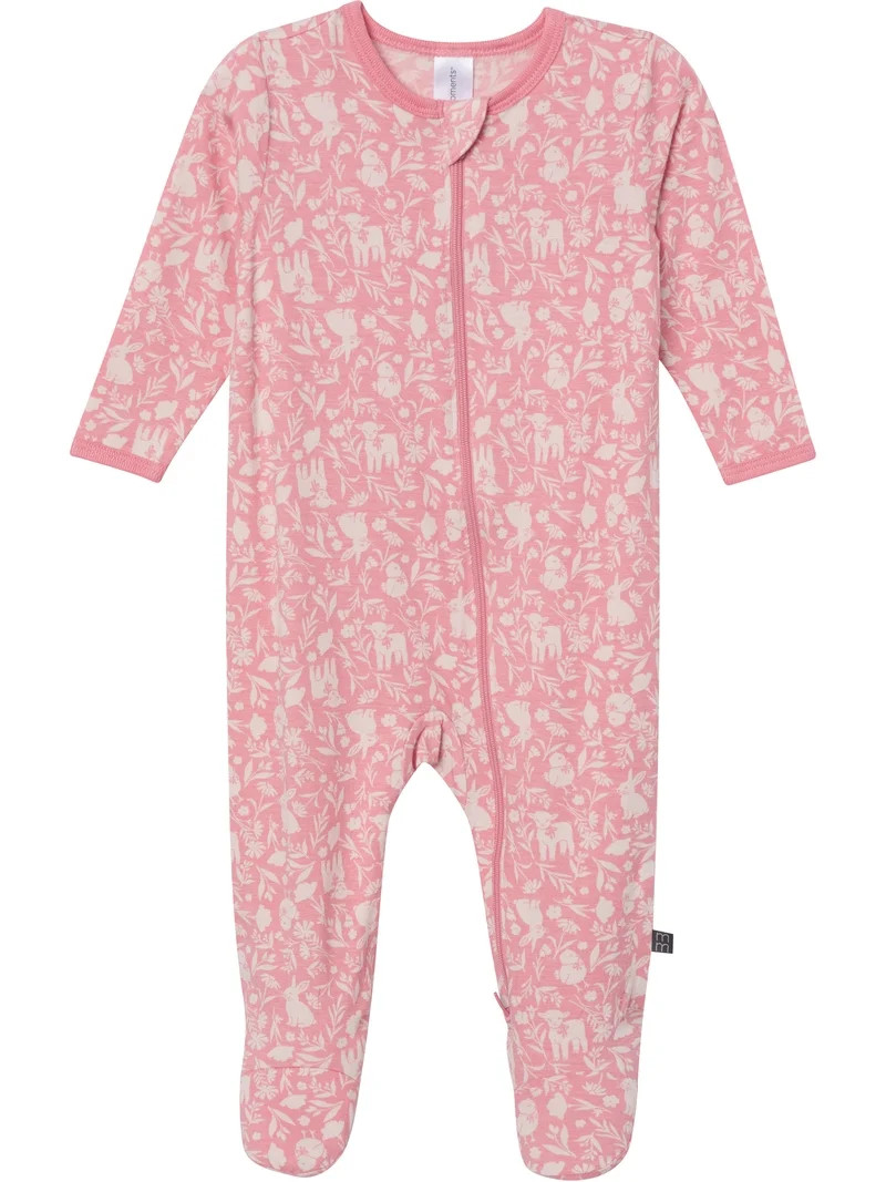 Modern Moments by Gerber Baby Neutral Viscose Easter Two-Way Zip Sleep 'N Play Footed Pajamas, Si... | Walmart (US)