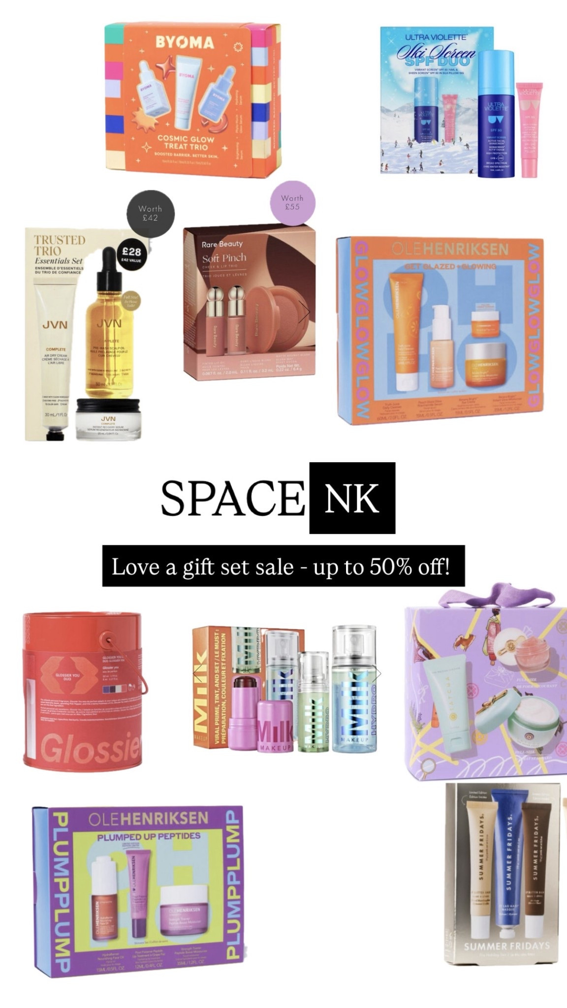 Space NK sale  gift sets up to 50% off 
Luxury skincare, makeup & self-care gift sets at discounted prices. Perfect for glow-ups, restocks or gifting yourself. 

#LTKbeauty #LTKuk #LTKsale
